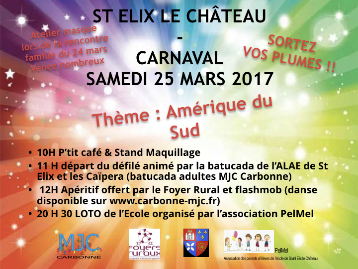 Flyer du Carnaval St Elix 2017